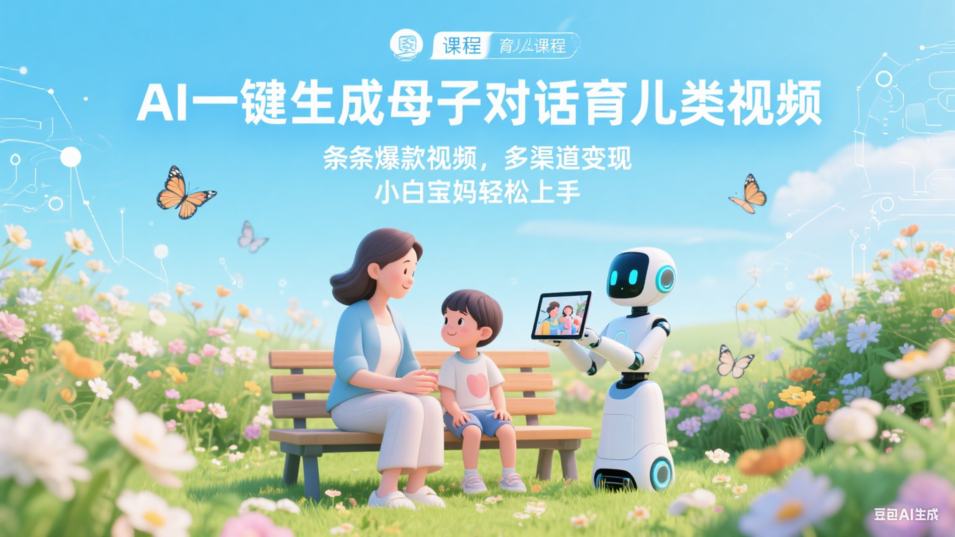 AI 母子对话育儿视频生成：条条爆款，多渠道变现玩法
