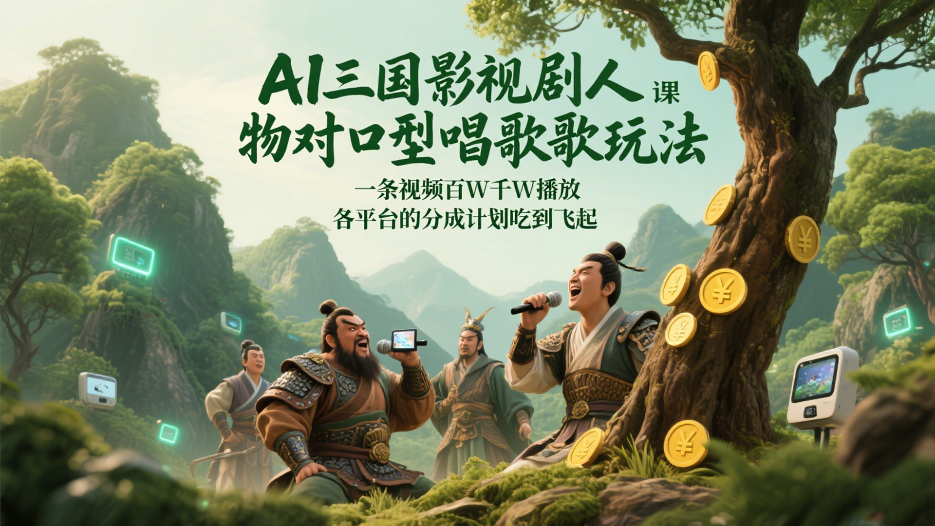 AI 三国人物口型演绎玩法：轻松打造爆款视频赚分成