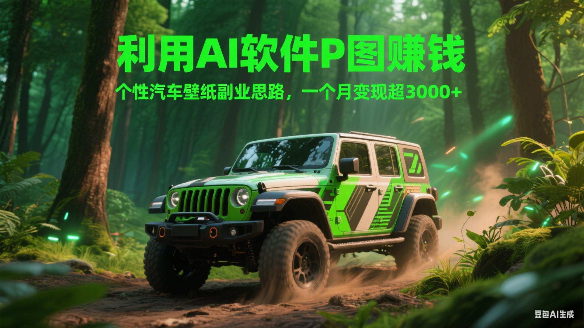 AI P 图赚钱玩法：个性汽车壁纸副业（月入 3000+）