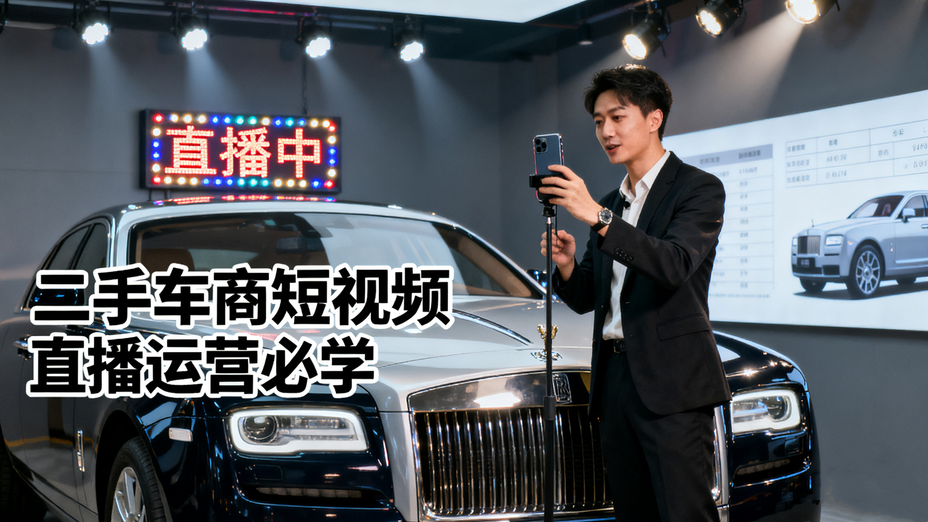 二手车商短视频直播运营必学-汽车行业短视频课程-直播带货实战