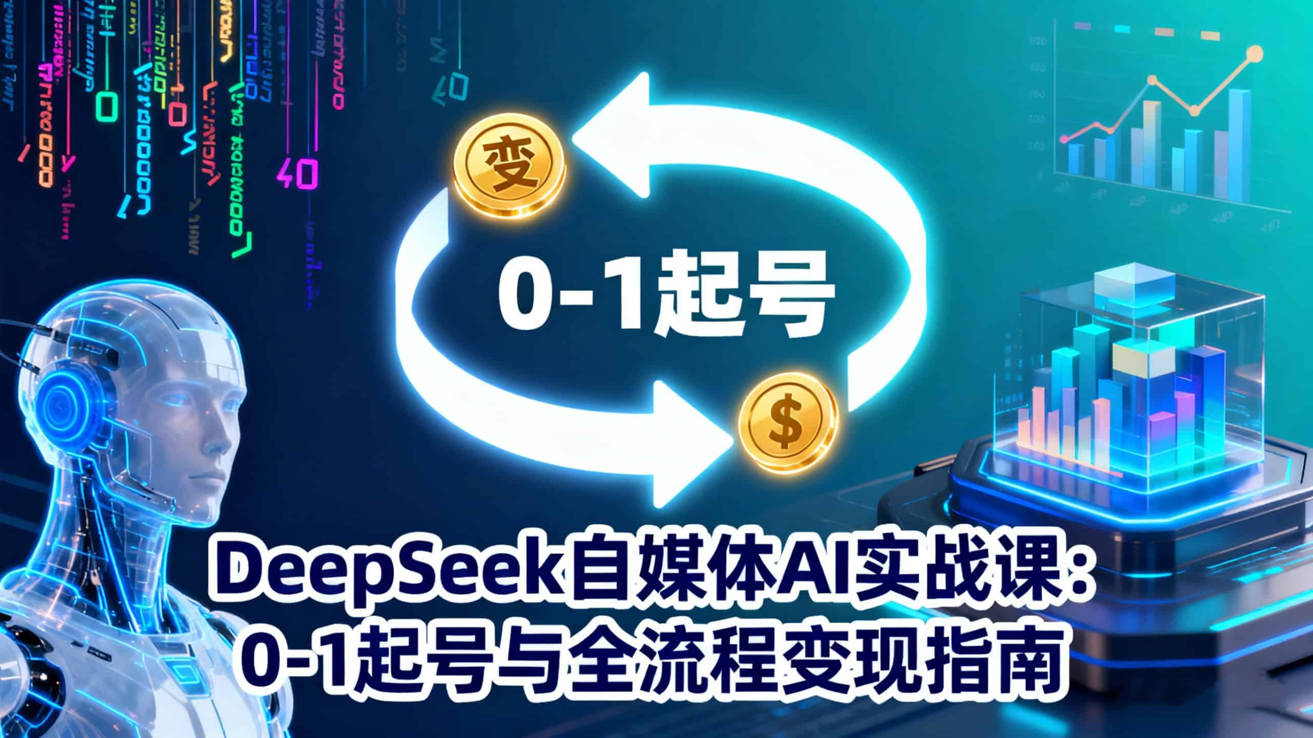 DeepSeek自媒体AI实战课：0-1起号与全流程变现指南