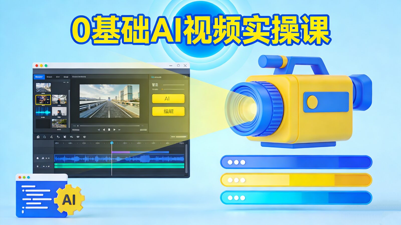 0基础AI视频课程目录截图，包含DeepSeek、即梦AI、剪映等工具的视频制作与实操内容