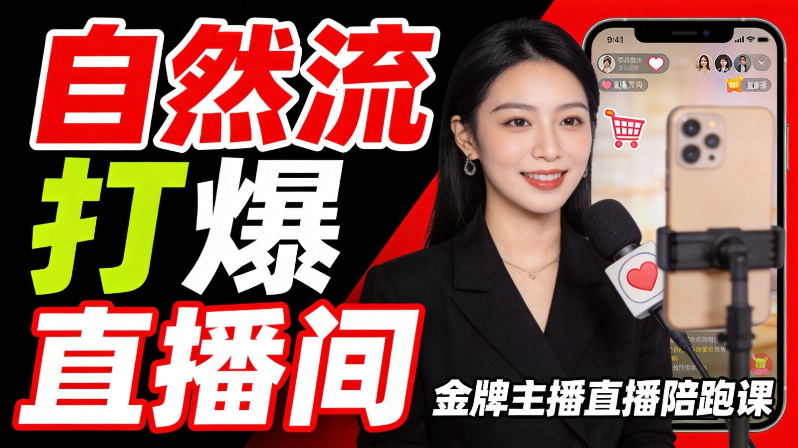 直播陪跑课自然流打爆直播间课程封面