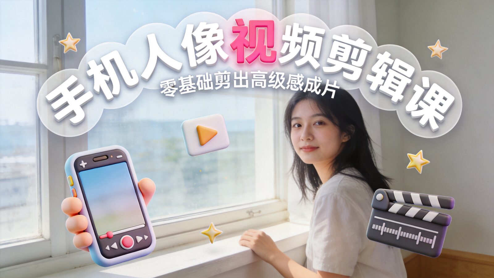 手机人像视频剪辑课程封面