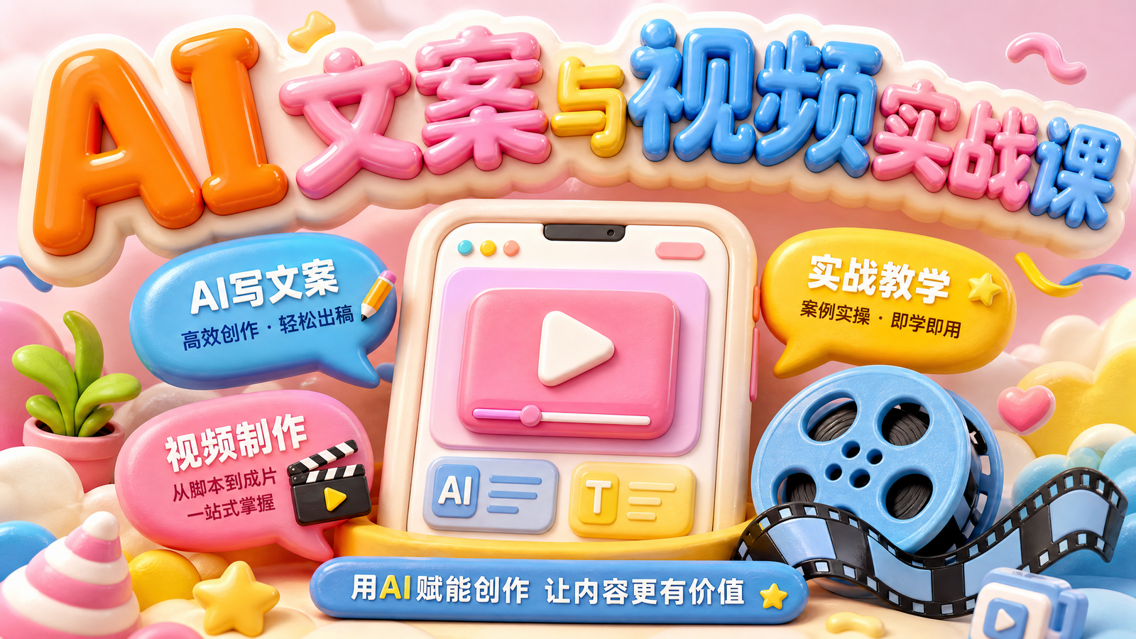 AI文案创作与AI视频制作实战课封面