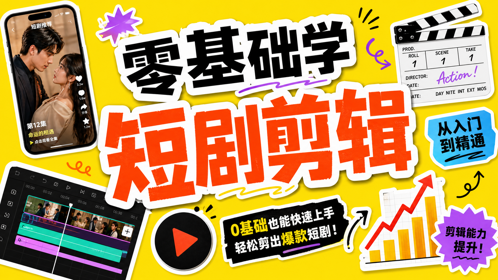 短剧剪辑运营培训班课程封面