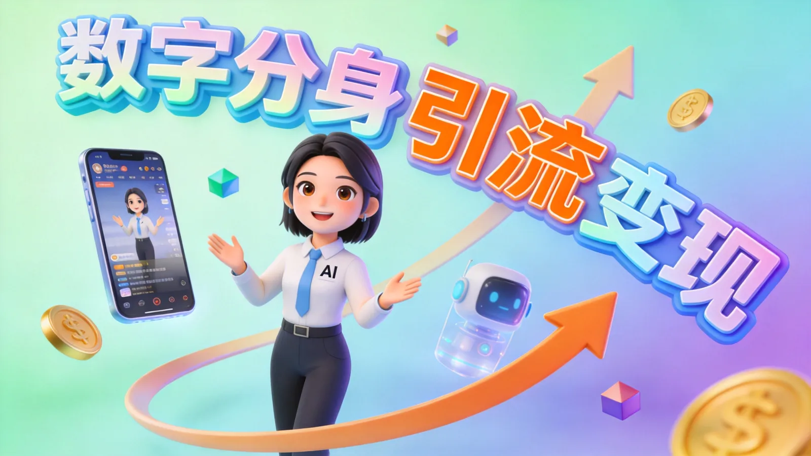 《AI数字分身引流变现八步法训练营》课程封面海报